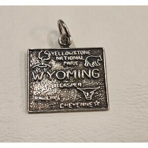 Sterling Silver State of Wyoming Vintage Charm 925